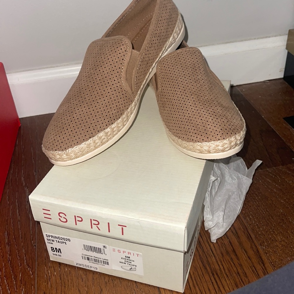 Esprit taupe slip on shoes